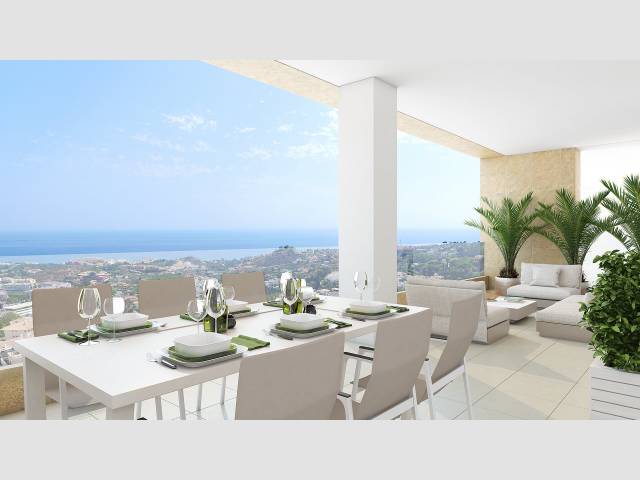 Nový luxusní moderní apartmán s výhledem na moře, Španělsko